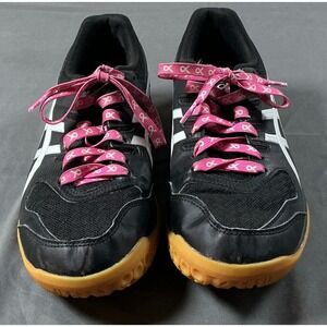 Asics Gel-Rocket Women 7.5 Black White Volleyball Shoes 1072A034 Gum Sole